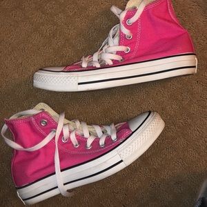 Pink high top converse